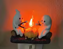 Veilleuse fantôme vacillante d’Halloween – Feu de camp